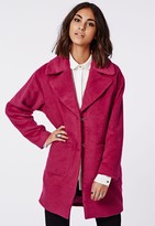Thumbnail for your product : Missguided Lena Oversize Cocoon Coat Wine