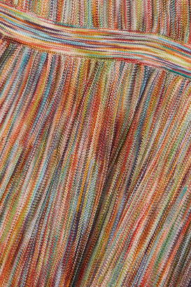 Missoni Wrap-effect Space-dyed Crochet-knit Midi Dress - Orange