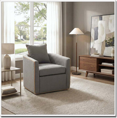 Latitude Run Swivel Accent Chair Upholstered Club Chair Barrel Sofa Chair