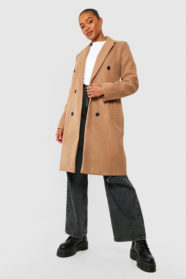 boohoo beige coat