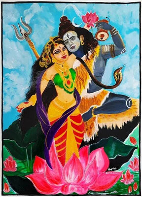 Exotic India Lord Shiva And Shakti | Acrylic On Canvas | By Supriya Jammalamadaka