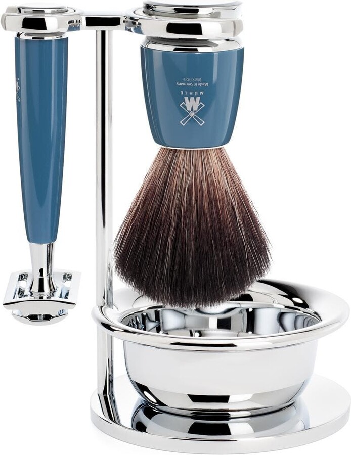 Mühle Rytmo Petrol 4 Pc. Black Fibre / Safety Razor Shaving Set