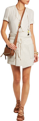 Isabel Marant Bird Quilted Cotton Wrap Mini Skirt
