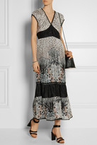 Thumbnail for your product : Anna Sui Printed lace-paneled silk-blend chiffon maxi dress