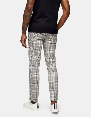 plaid topman dress pants grey, white and black 32/32 - Depop