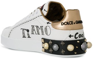 Dolce & Gabbana Embroidered Applique Sneakers