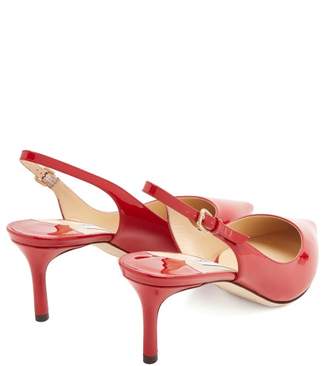 Jimmy Choo Erin 60 Slingback Patent Leather Pumps - Womens - Red