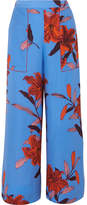 Diane von Furstenberg - Printed Twill Wide-leg Pants - Blue