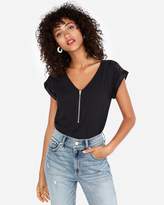 Thumbnail for your product : Express Silky Zip Front Gramercy Tee