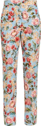 Moschino Mid-Rise Floral-Jacquard Trousers
