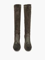 Thumbnail for your product : Gianvito Rossi Glen 85 Suede Knee-high Boots - Dark Green