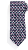 Thumbnail for your product : Ferragamo Owl-Print Silk Tie, Gray/Pink