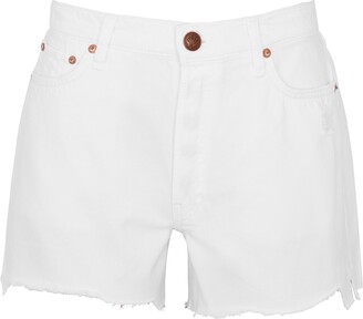 White Ripped Denim Shorts | ShopStyle