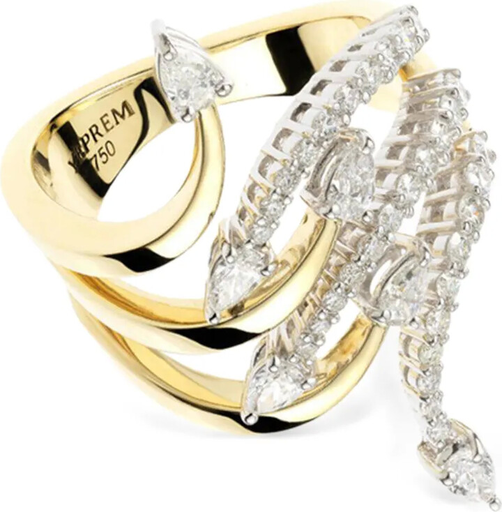 YEPREM 18K yellow gold Strada diamond ring