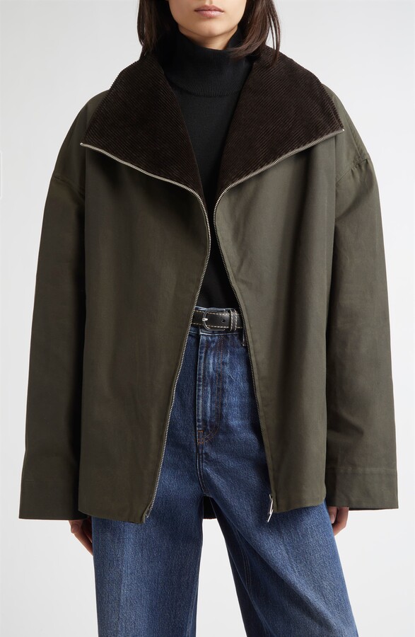 Totême Country Funnel Neck Waxed Cotton Jacket