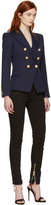 Thumbnail for your product : Balmain Navy Wool Six-Button Blazer