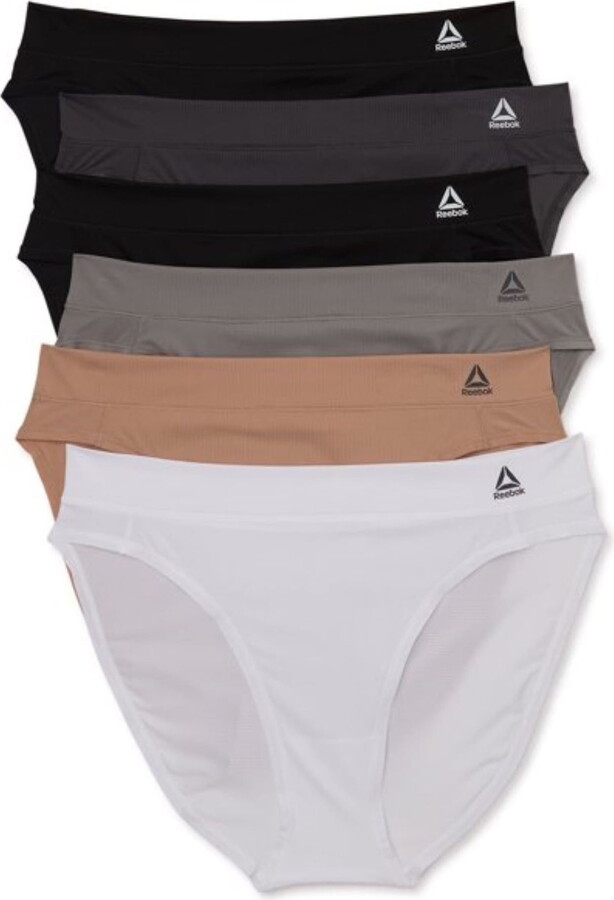 Reebok Women’s Underwear Air Tech Performance Bikini Panties, 6-Pack, Sizes XS-3XL