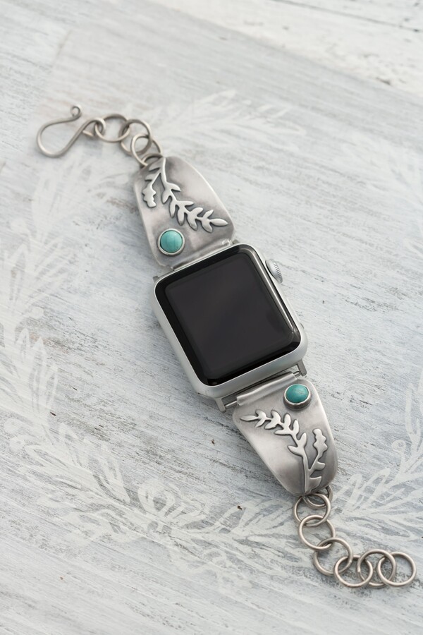Etsy sterling Silver & Turquoise Watch Band Unique Custom Bands Apple Fits Many Other