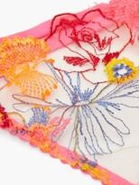 Thumbnail for your product : Agent Provocateur Zuri Floral-embroidered Tulle Thong - Multi
