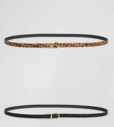Thumbnail for your product : ASOS Curve CURVE 2 Pack Leopard And Plain Waist And Hip Belts