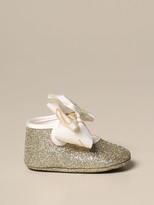 Thumbnail for your product : MonnaLisa Glitter Ballet Flat With Maxi Bow