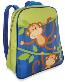 Stephen Joseph Monkey Go Go Backpack in Green/Blue