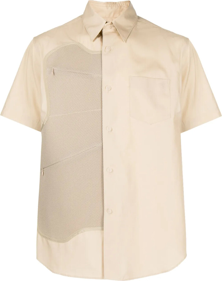 Fumito Ganryu Poly draped short-sleeve shirt