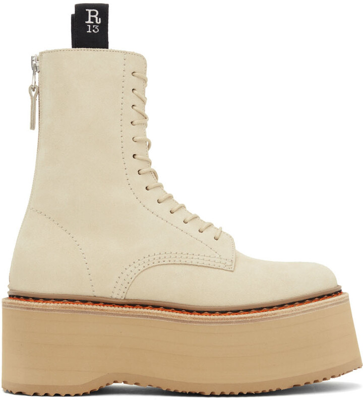 beige platform boots