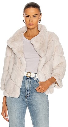 Yves Salomon Rex Rabbit Band Jacket in White - ShopStyle Outerwear