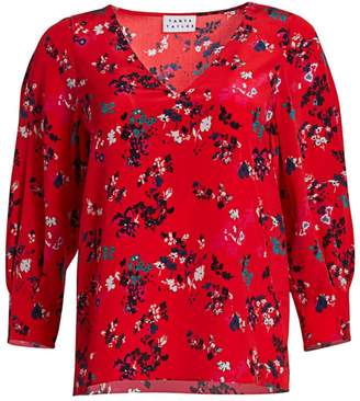 Tanya Taylor Clio Floral Clusters Silk Top
