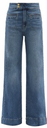 Frame Le Hardy High-rise Wide-leg Jeans - Mid Denim