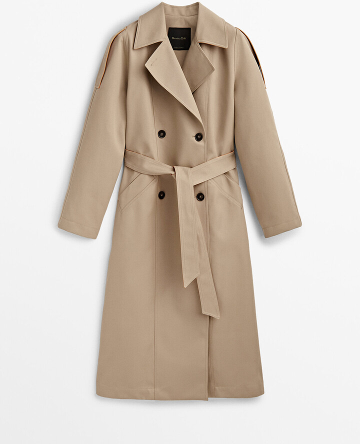Massimo Dutti Contrast-Coloured Trench-Style Jacket - ShopStyle Coats