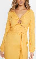 Thumbnail for your product : PrettyLittleThing Tangerine Ring Detail Drape Bodycon Dress