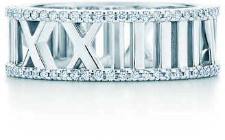 Tiffany & Co. Atlas open ring in 18k white gold with diamonds