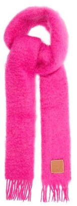 Loewe Brushed Mohair-blend Scarf - Bright Pink