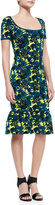 Thumbnail for your product : Zac Posen ZAC Wren Floral-Print Ruffle-Hem Dress