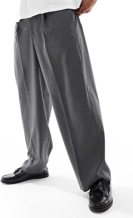 ASOS DESIGN smart balloon fit trousers in charcoal ShopStyle