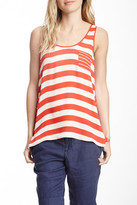 Thumbnail for your product : Michael Stars Striped Scoop Neck Pocket Silk Tank