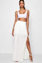 Thumbnail for your product : boohoo Woven Shirred Waist Side Split Maxi
