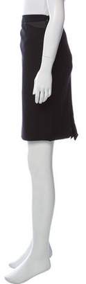 Etro Velvet-Trimmed Knee-Length Skirt Black Velvet-Trimmed Knee-Length Skirt