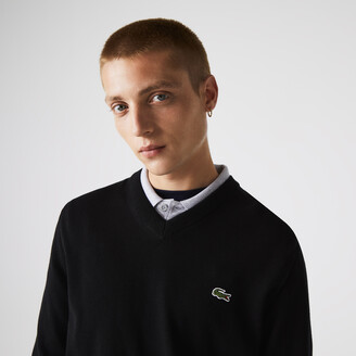 Lacoste Men's V-neck Organic Cotton Sweater - ShopStyle