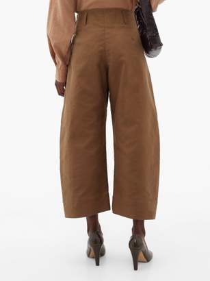Lemaire Cropped Cotton Chino Trousers - Womens - Khaki