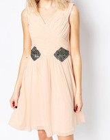 Thumbnail for your product : Little Mistress Cross Front Dress with Applique Detail