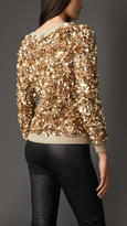 Thumbnail for your product : Burberry Wool Cashmere Crushed Sequin Jumper