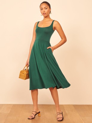 reformation rou midi fit & flare dress