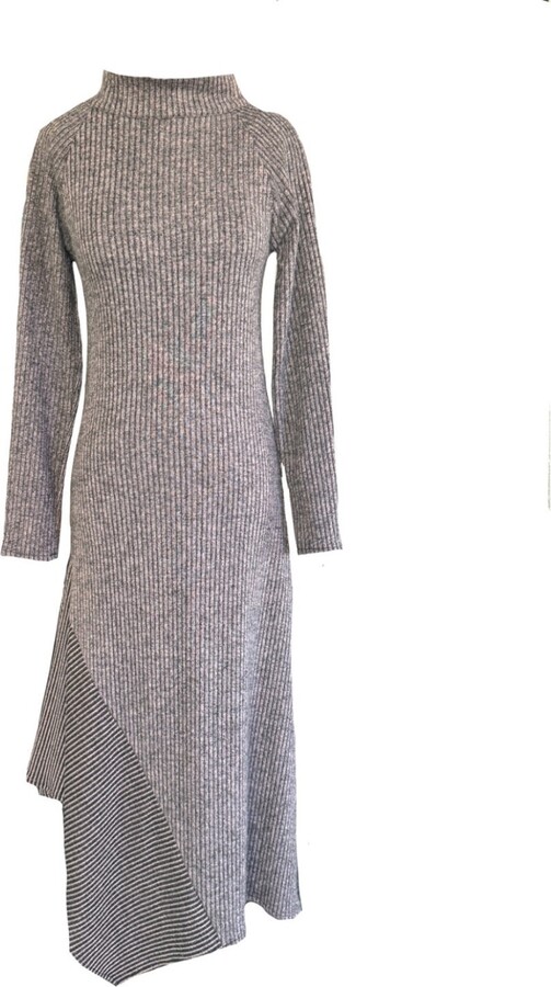 Mirimalist Grey / Pink Sunset Open-Back Knit Dress