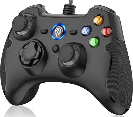 noelspace 'EasySMX Wired Gaming Controller, PC Game Controller Joystick with Dual-Vibration and Turbo for Windows PC/Steam/PS3/Android TV Box/Tesla (Black)'.