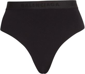 Balenciaga Logo Waist Rib Briefs - ShopStyle Panties