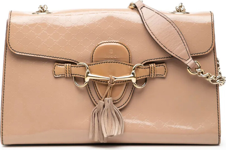 Gucci Pre-Owned 2000-2015 Medium Microguccissima Patent Emily shoulder bag