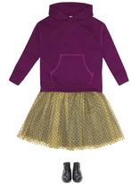 Thumbnail for your product : Bonpoint Lucette metallic tulle skirt